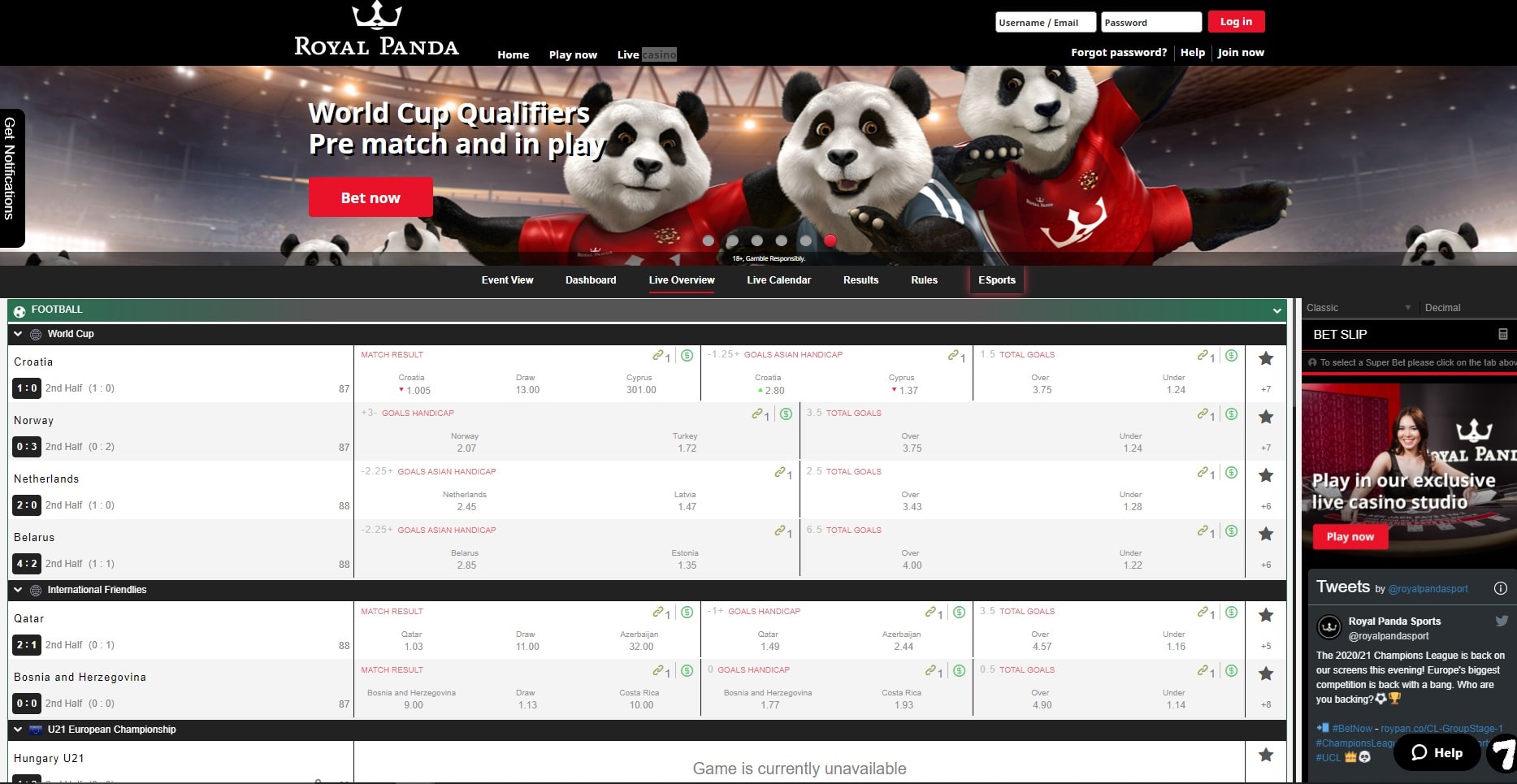 Fantastic Sports Markets & Betting Options